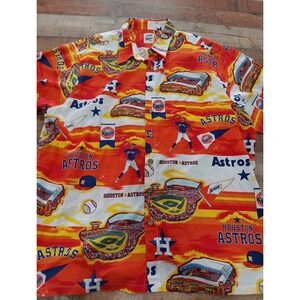 Houston Astros MLB Button Hawaiian Shirt 3XL Aloha From‎ Reyn Spooner Rare 2624